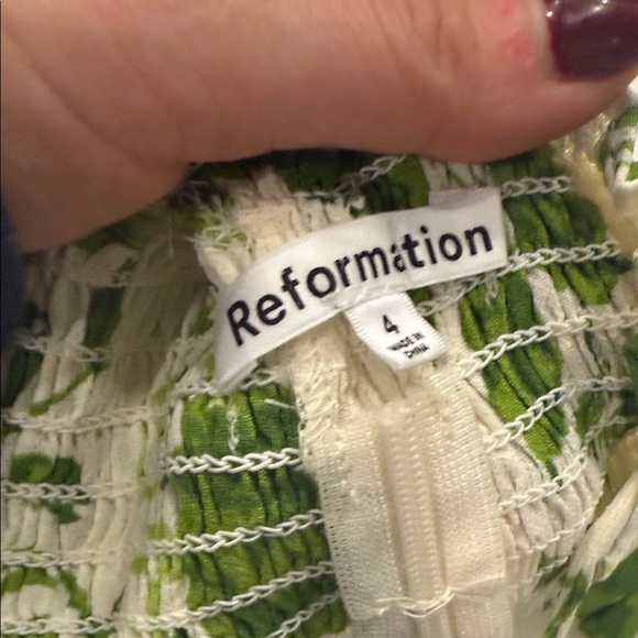 Reformation Green Floral Tank Top - Picture 3 of 5